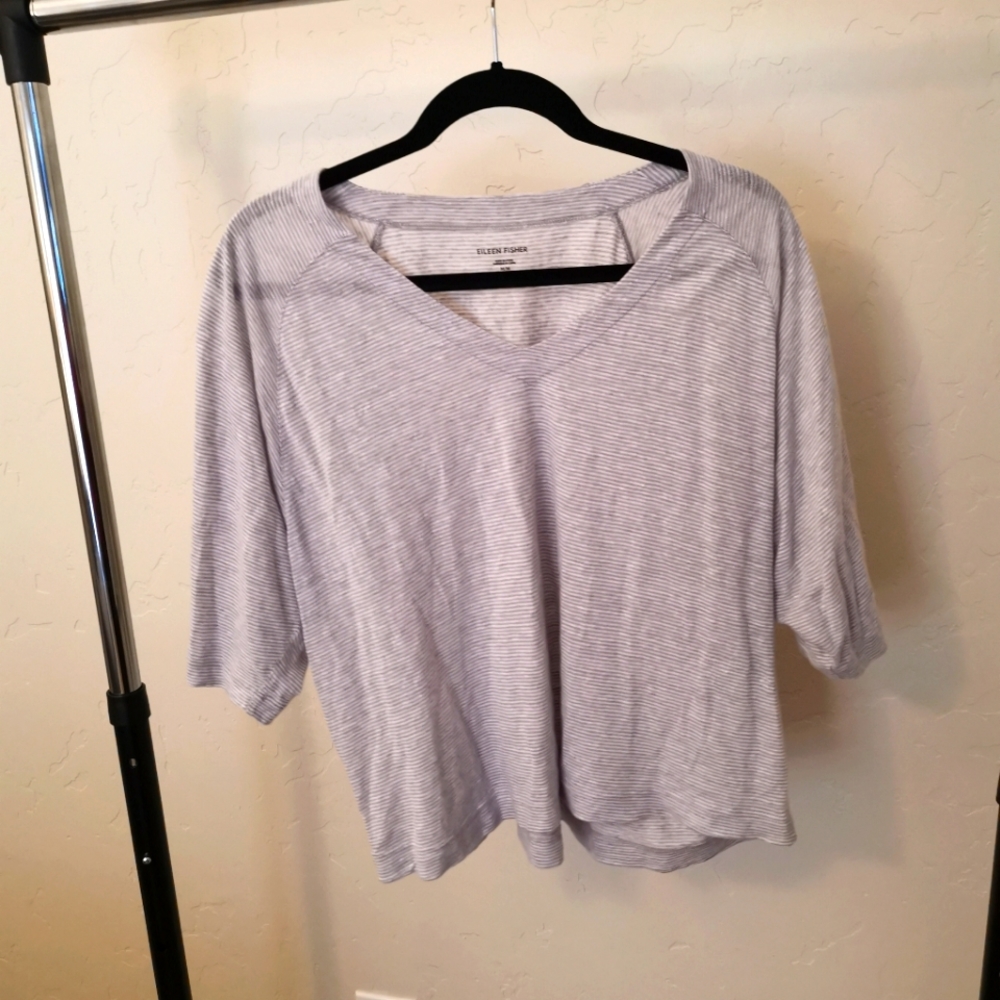 Eileen Fisher Cropped Stripe Top medium
